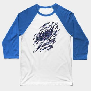 Purple Dragon Scales Ripped Baseball T-Shirt